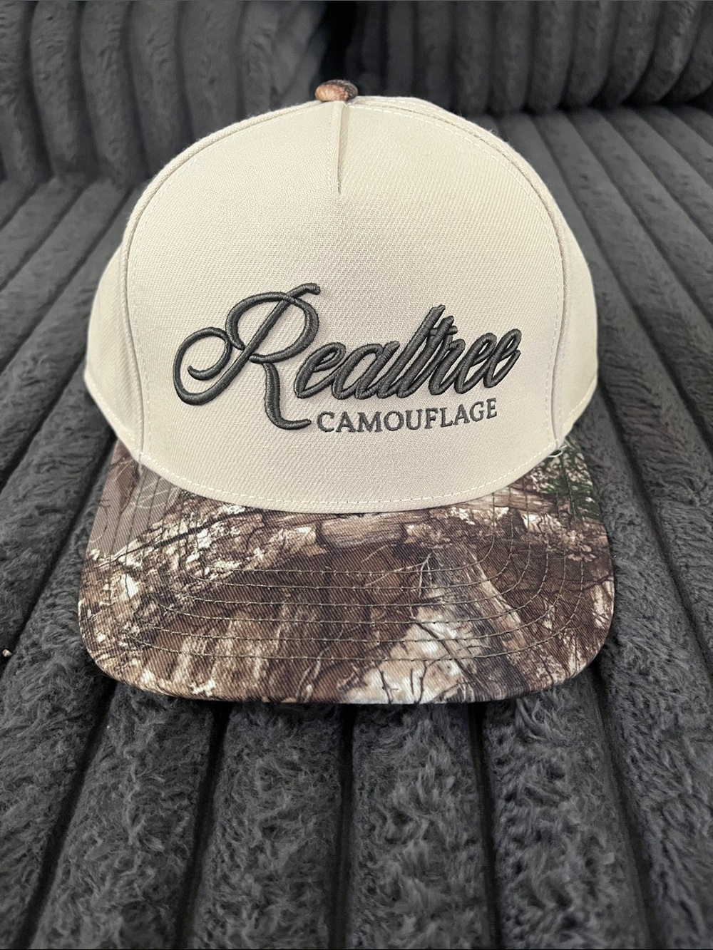 Realtree Men's Cap in Cream with Camo Brim
